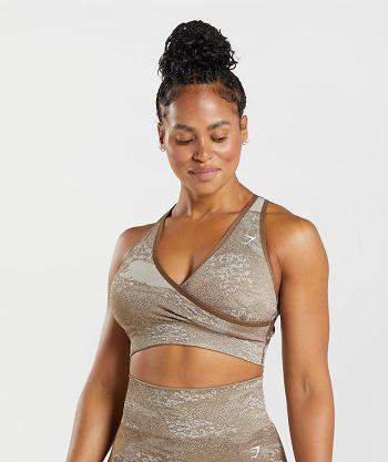 Gymshark Adapt Camo Seamless Sport Bh Dam Grå Bruna | SE 2970RVD